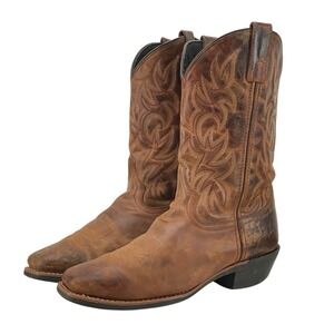 Laredo Breakout Rust Leather Cowboy Boots Mens Sz 9.5 EW Brown 68354